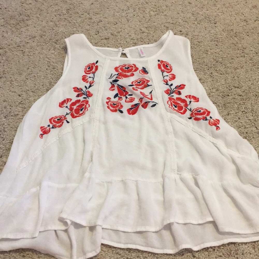 White shirt with flowers